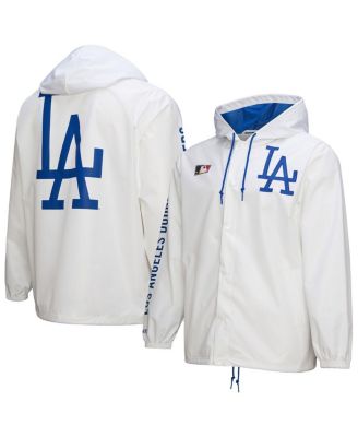 Mitchell & Ness - Men's White Los Angeles Dodgers Vintage Full-Snap Hooded Coaches Jacket