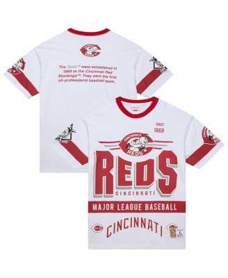 Mitchell & Ness - Men's White Cincinnati Reds Cooperstown Collection Team Origins Premium T-Shirt