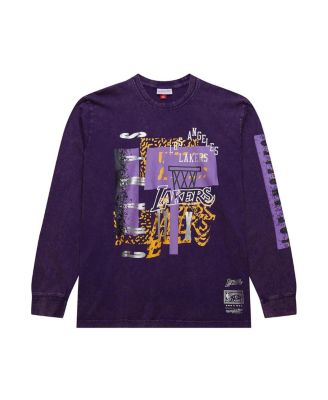Mitchell & Ness - Men's Purple Los Angeles Lakers 90s Reflective Lo-Fi Long Sleeve T-Shirt