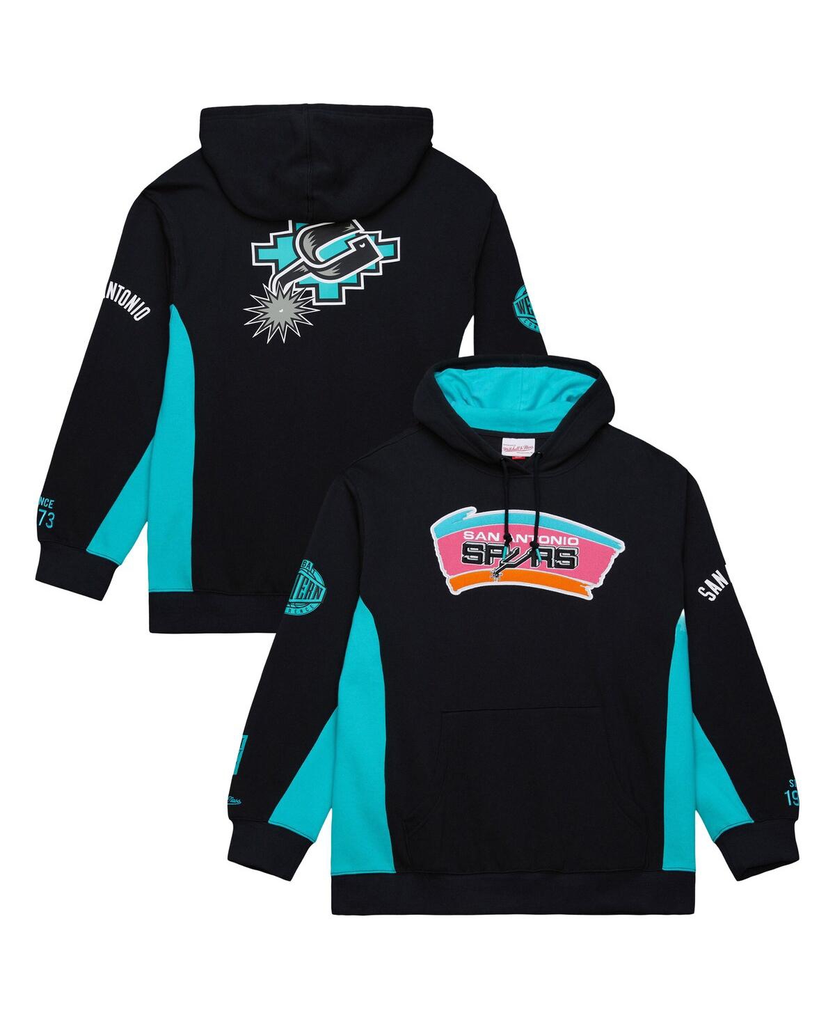 Mitchell & Ness Men's Black San Antonio Spurs Hardwood Classics Team Origins Fleece Pullover Hoodie In Black