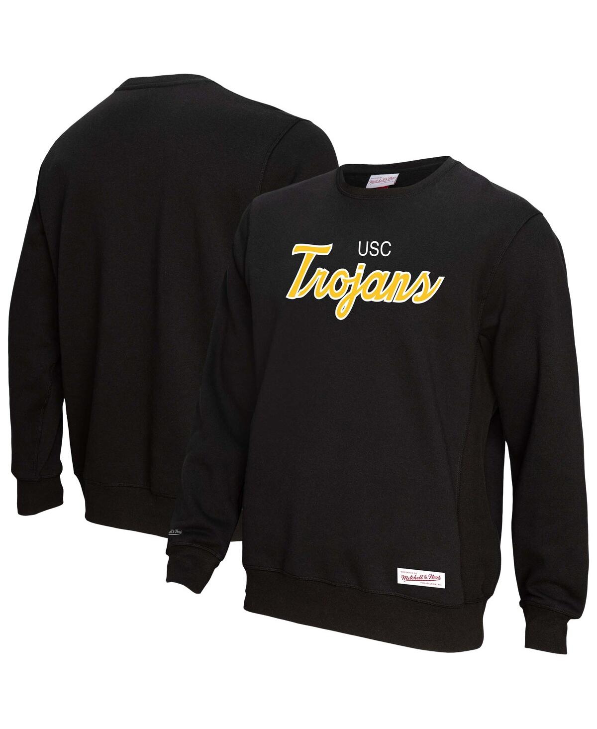 Mitchell & Ness Black Usc Trojans Elite Script Pullover Sweatshirt In Black