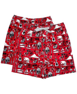 Wes & Willy - Big Boys and Girls  Red Georgia Bulldogs Luau Swim Trunks