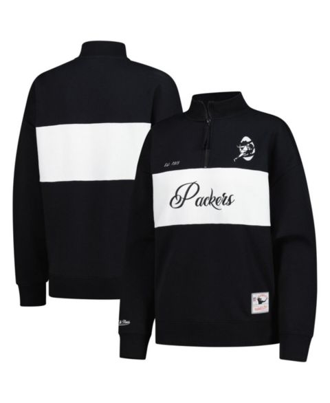 Женские куртки Mitchell & Ness Women's Black Green Bay Packers Quarter-Zip Jacket