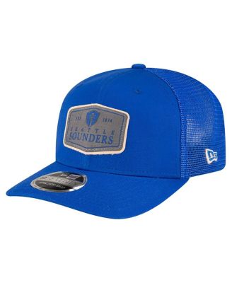 New Era - Men's  Blue Seattle Sounders FC Labeled 9SEVENTY Trucker Stretch-Snap Adjustable Hat