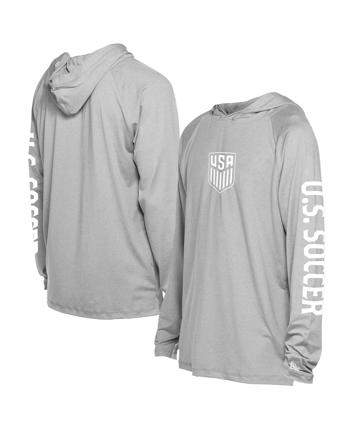Men's Gray Usmnt Adventure Raglan Long Sleeve Hooded T-Shirt - Gray