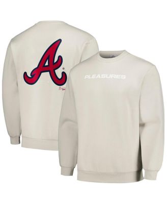 PLEASURES - Men's  Gray Atlanta Braves Ballpark Pullover Sweatshirt