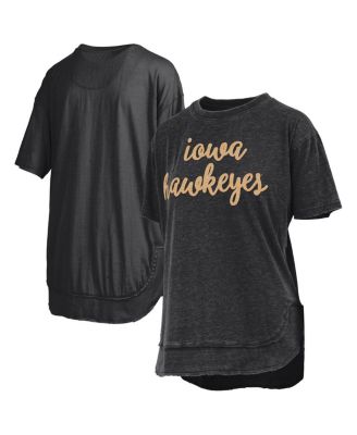 Pressbox - Women's Black Iowa Hawkeyes Poncho T-Shirt
