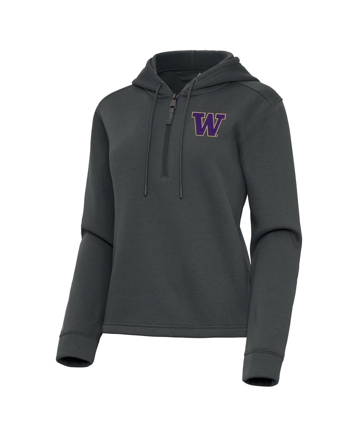 Women's Pewter Washington Huskies Contemporary Quarter-Zip Hoodie - Pewter