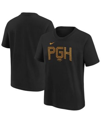Nike - Big Boys and Girls Black Pittsburgh Pirates City Connect Wordmark T-Shirt