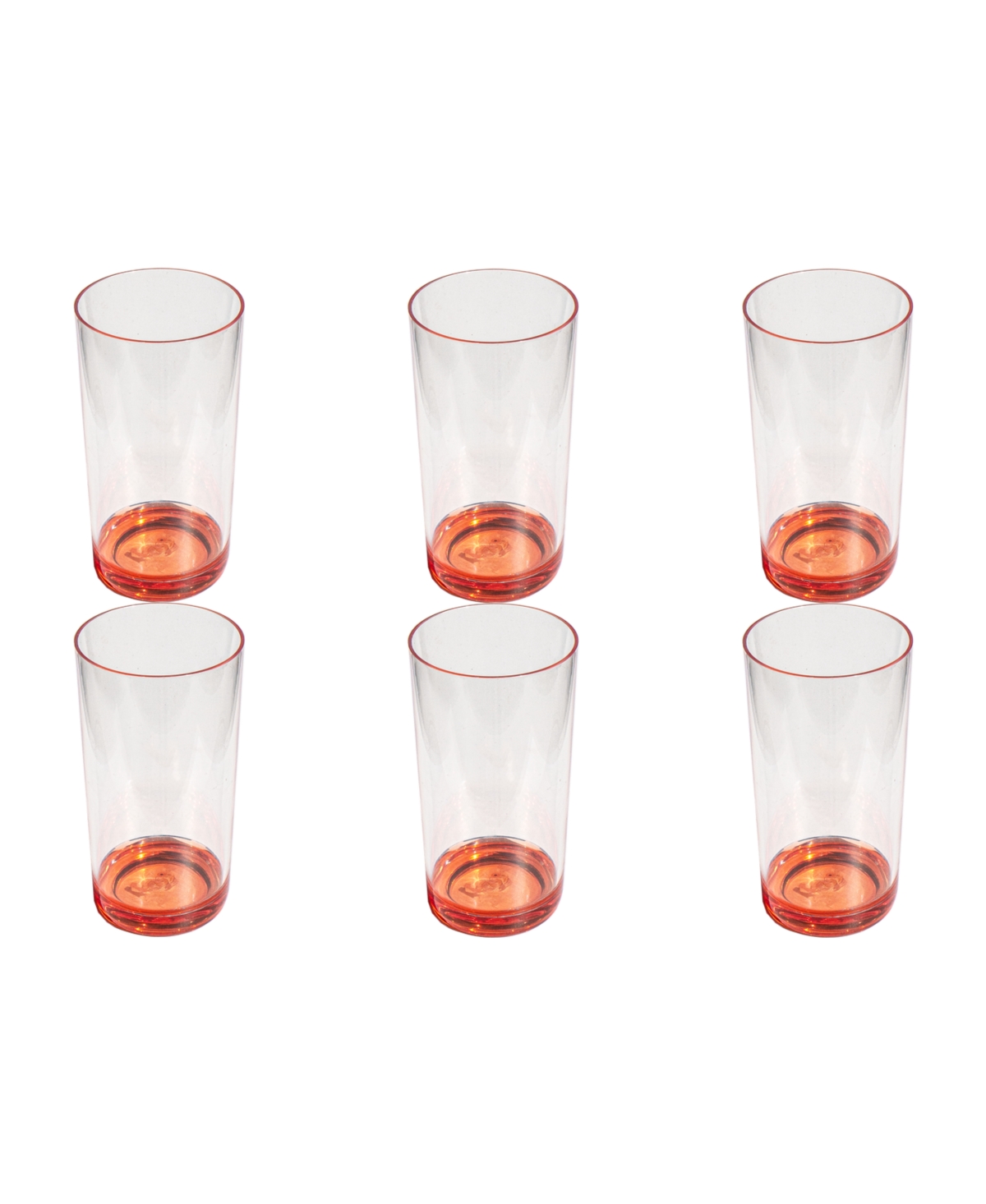 Tarhong Color Base Jumbo Glasses, Set Of 6 In Orange