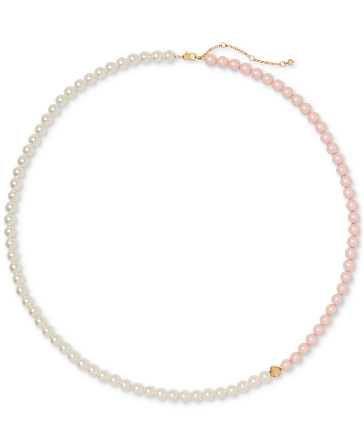 Pearlie Bead & Imitation Pearl Necklace, 34" + 3" extender - Light. Pin