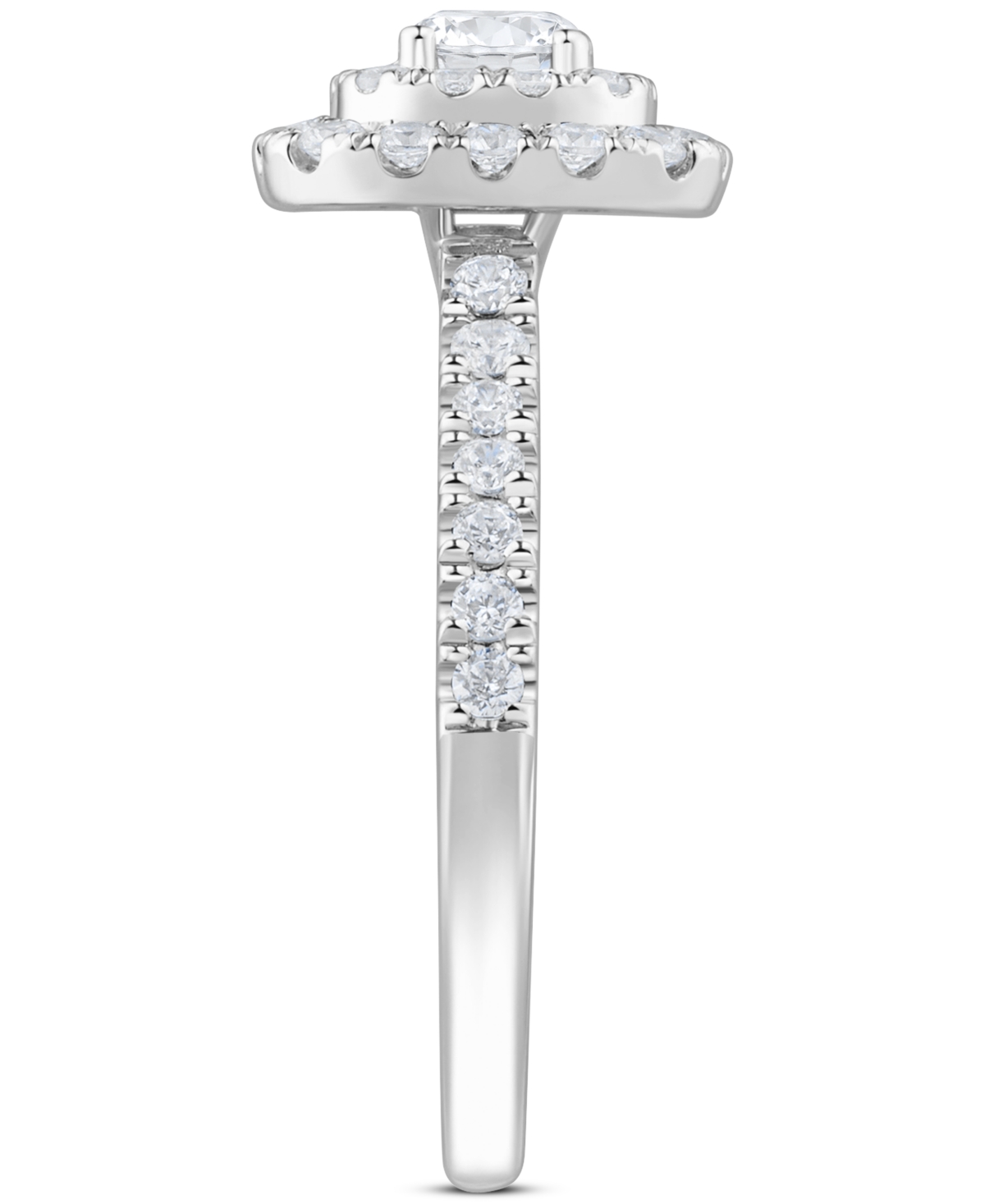 Macy's Diamond Cushion Shaped Round-cut Multi Halo Engagement Ring (1 Ct. T.w.) In 14k White Gold In White Gold