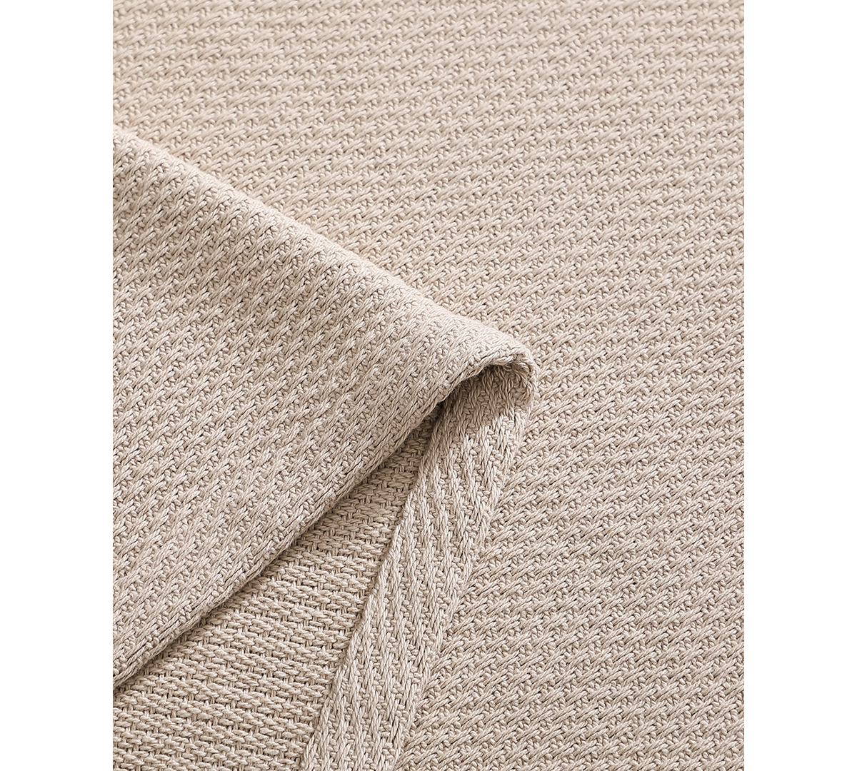 Tommy Hilfiger Solid Cotton Pique Blanket, Full/queen