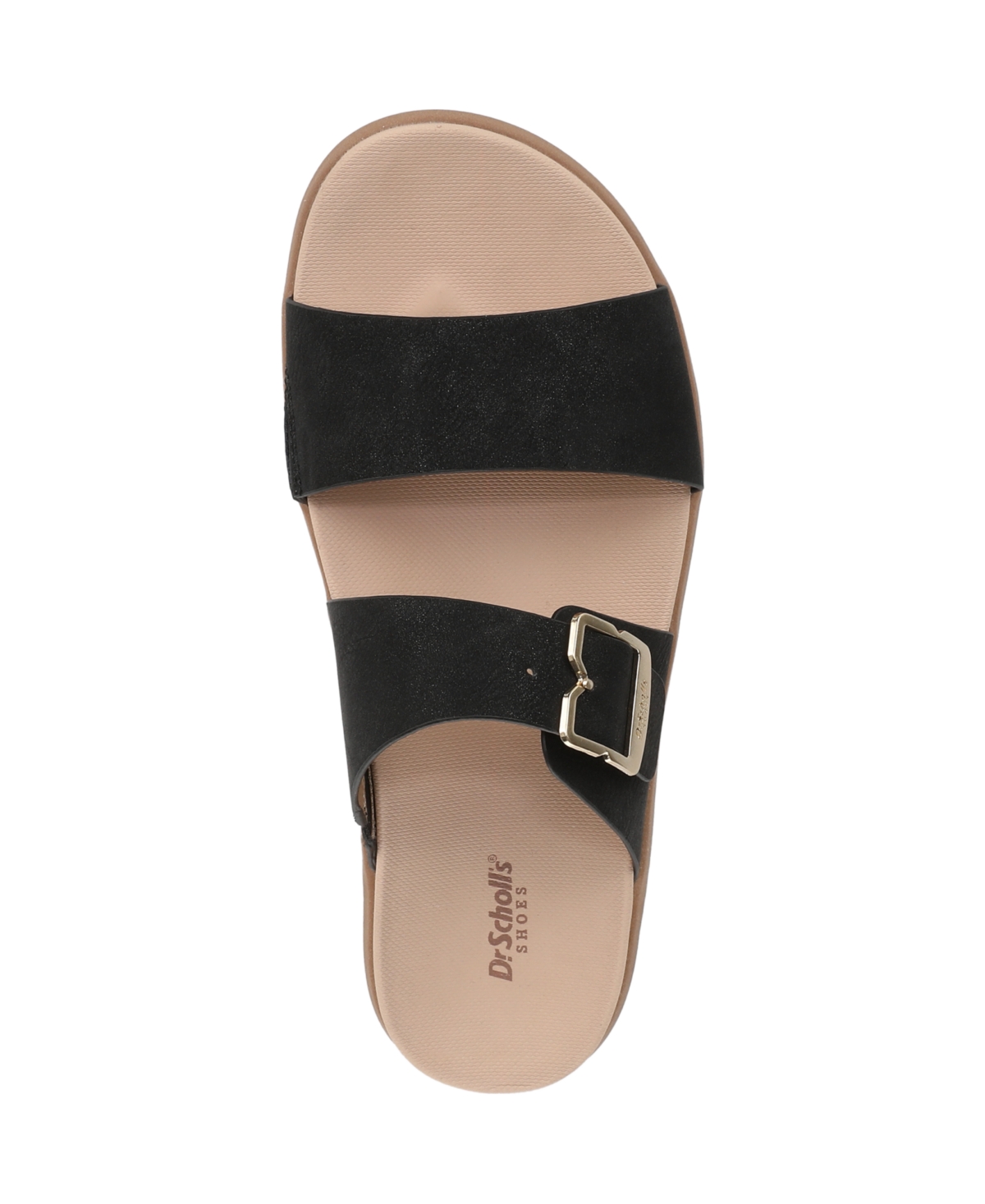Shop Dr. Scholl's Women's All Time Round Toe Slide Sandals In Black Faux Leather