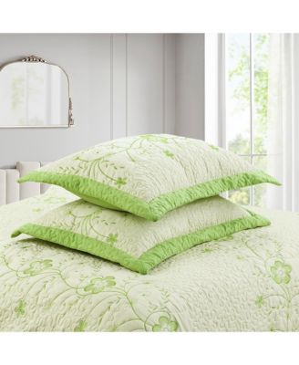 3 Piece Queen Size Embroidery Quilt Set Lightweight Bedspread Set Queen