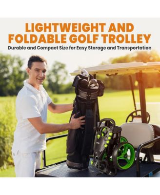 Foldable 3-Wheel Golf Push Cart with Scorecard Holder