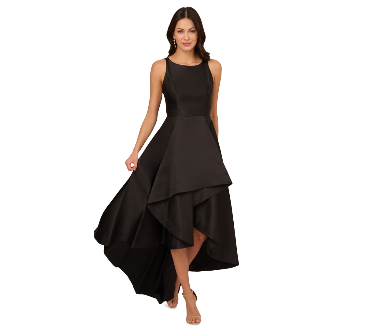 Adrianna Papell High-Low Mikado Gown