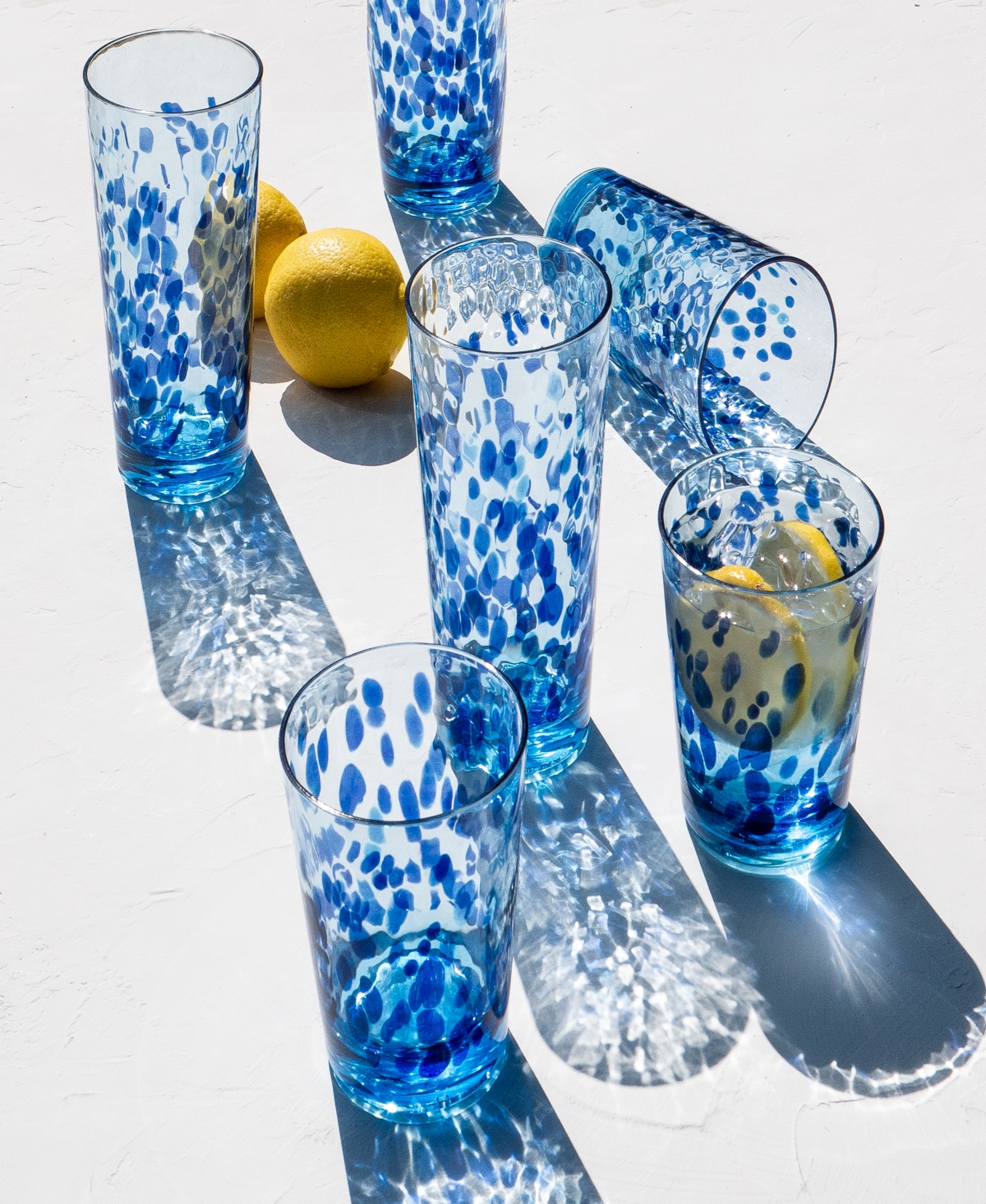 Tarhong Talavera Goblet Glasses, Set Of 6 In Blue