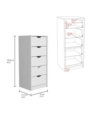 Space-Saving 5-Drawer Tall Dresser in Manufactured Wood