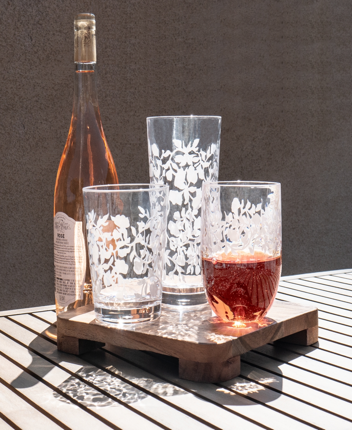 TARHONG STAX OPTIC TWIST DOUBLE OLD FASHIONED GLASSES, SET OF 6 