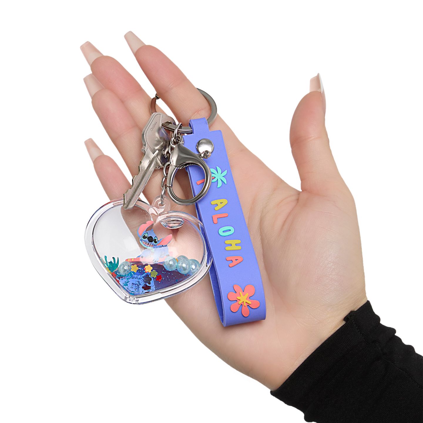 Брелок Disney Stitch Liquid Keychain - Official Heart Bag (Blue / One Size) — фото 7