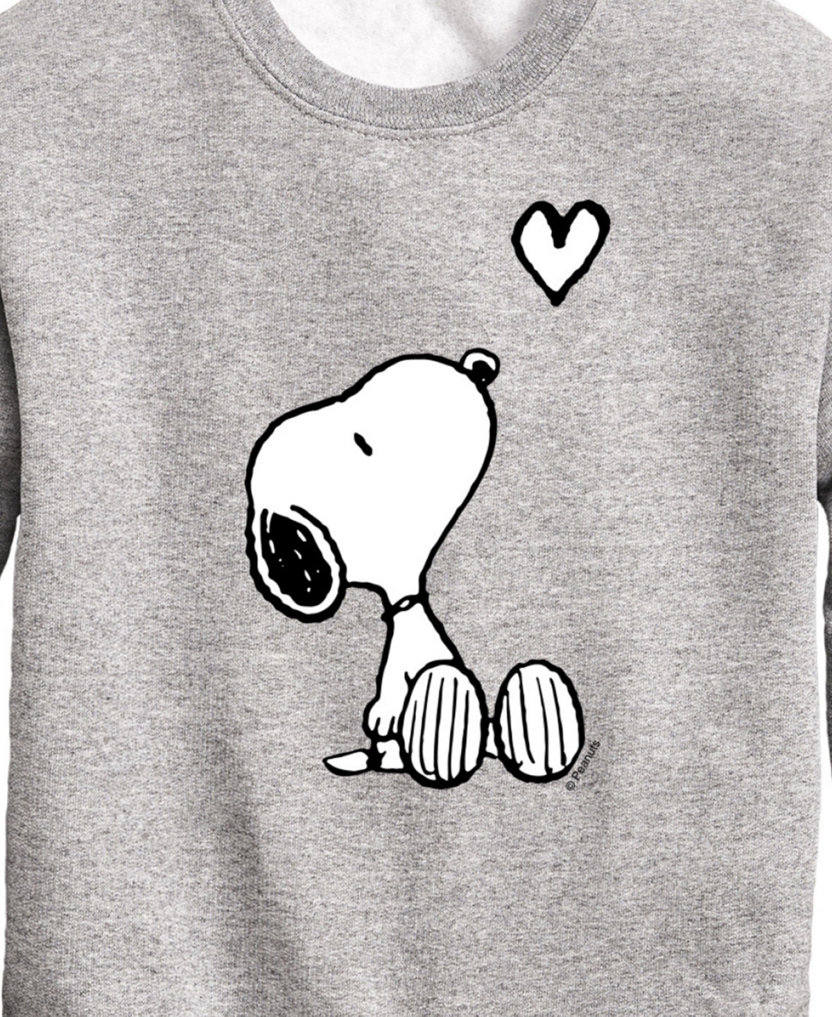 Hybrid Big Boys Peanuts Snoopy Heart Graphic Sweatshirt In Gray