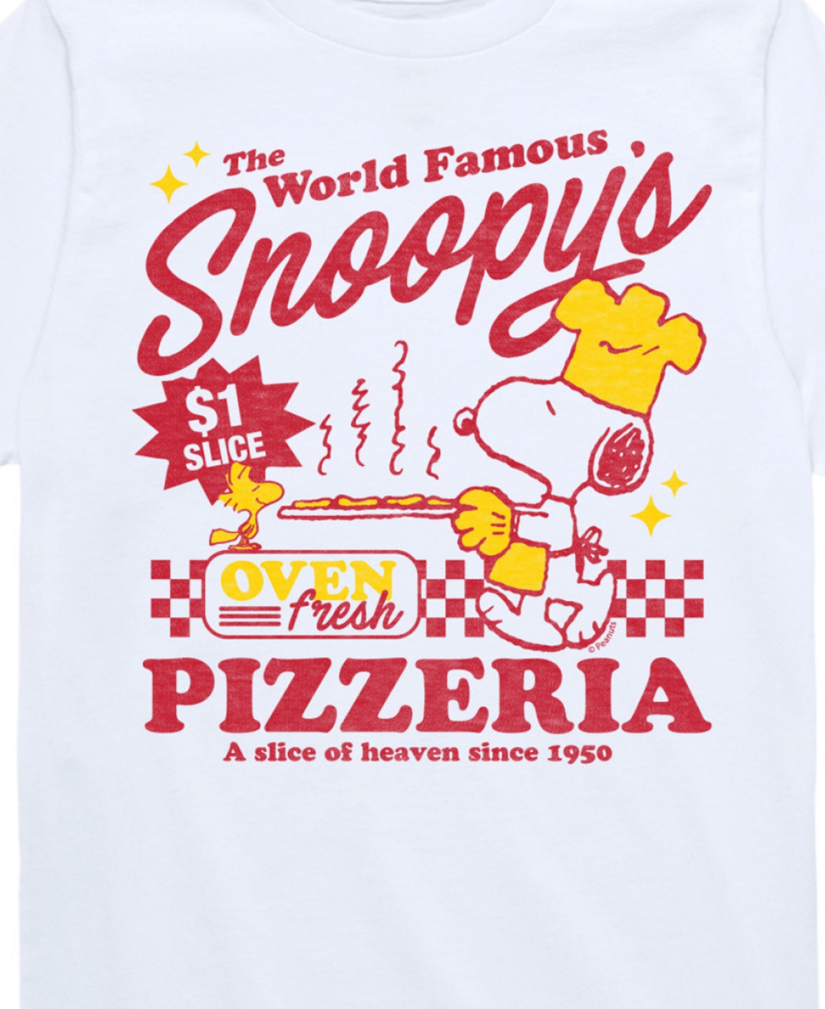 Hybrid Big Boys Peanuts Pizzeria Graphic T-shirt In White