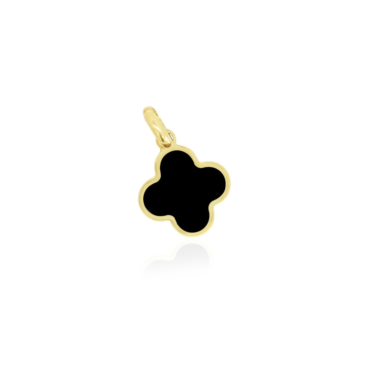 Onyx Clover Charm 14 millimeters - Onyx