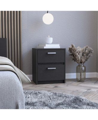Modern 2-Drawer Nightstand for Bedroom Storage