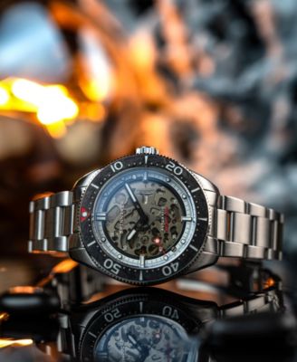 Men's Croft 42 Skeleton Automatic Solid Stainless Steel Bracelet Watch, 42mm