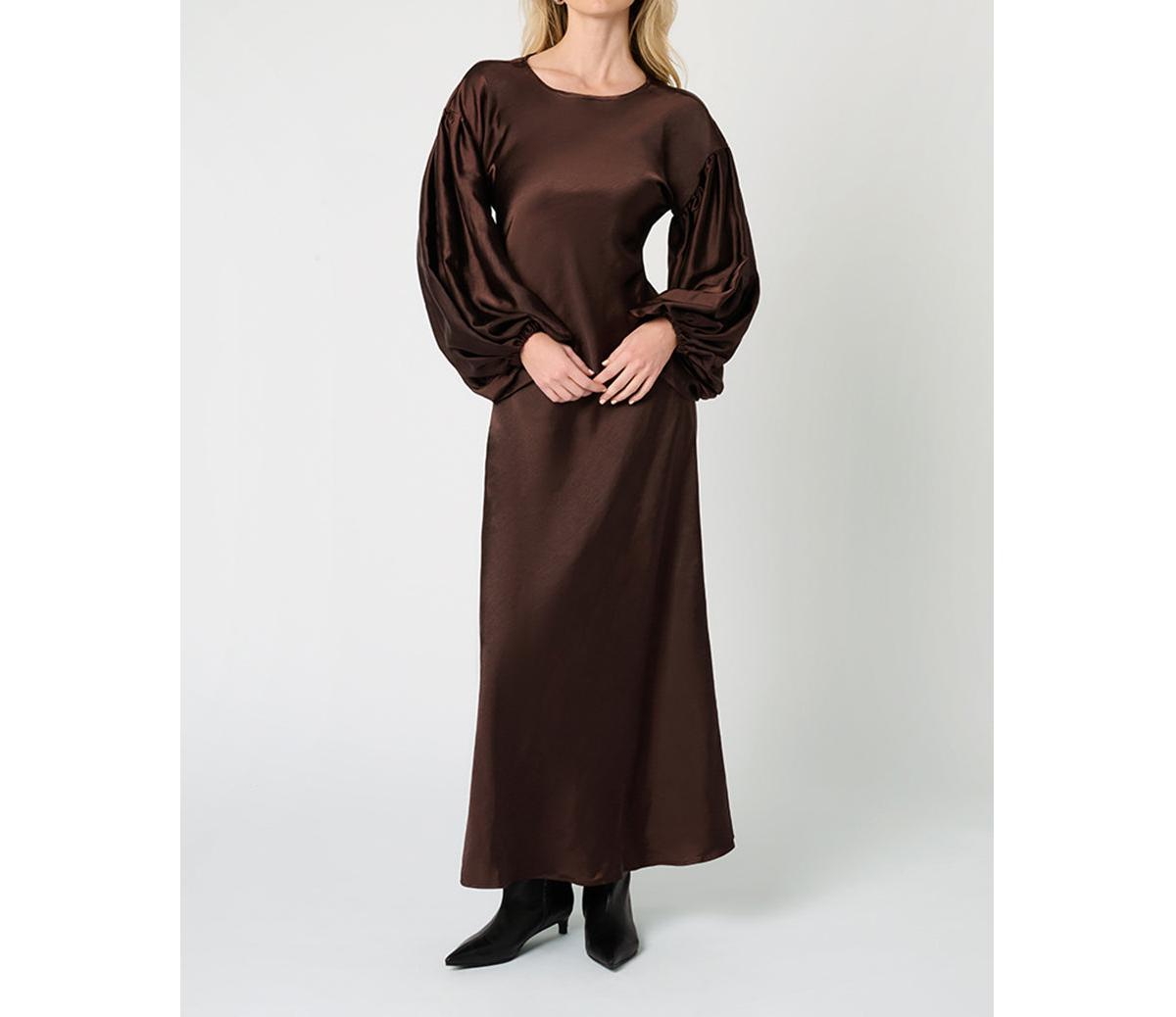 WeWoreWhat Women's Balloon Sleeve Maxi Dress - Chestnut
