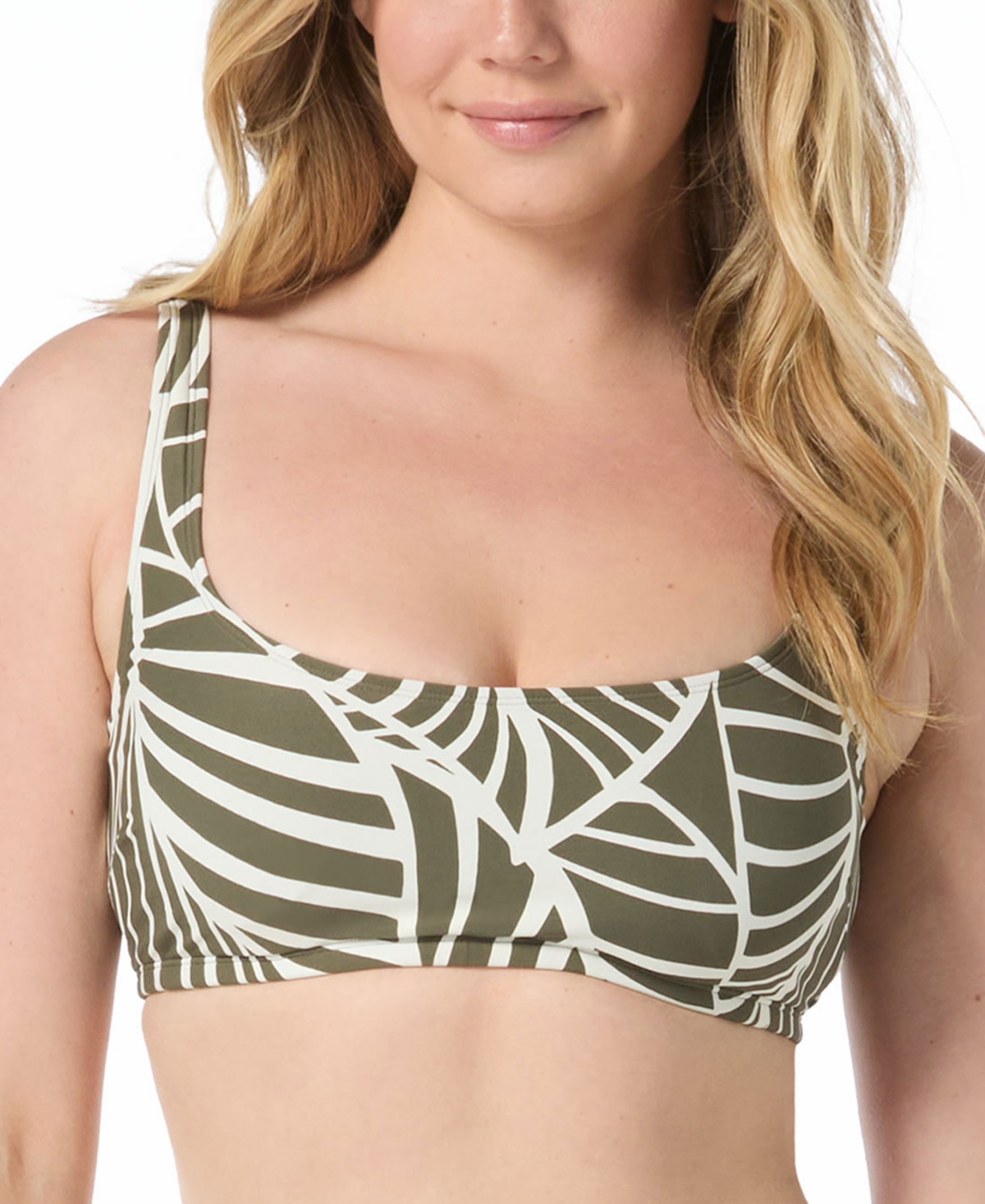 Women's Divine Printed Bikini Top - Palm Green