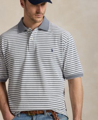 Men's Big & Tall Striped Oxford Mesh Polo Shirt