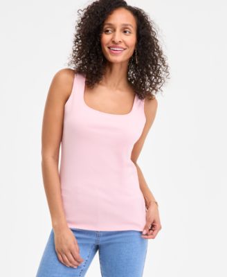Style & Co Women's Cotton Square-Neck Tank Top, Created for