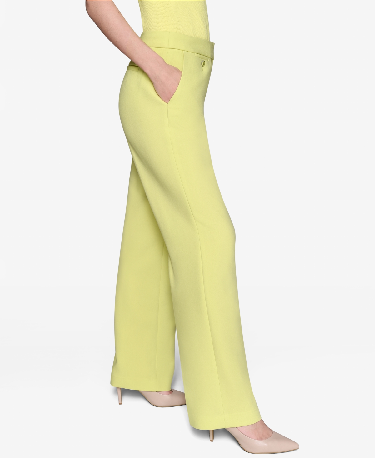 Karl Lagerfeld Women's Full Straight-leg Mid-rise Pants