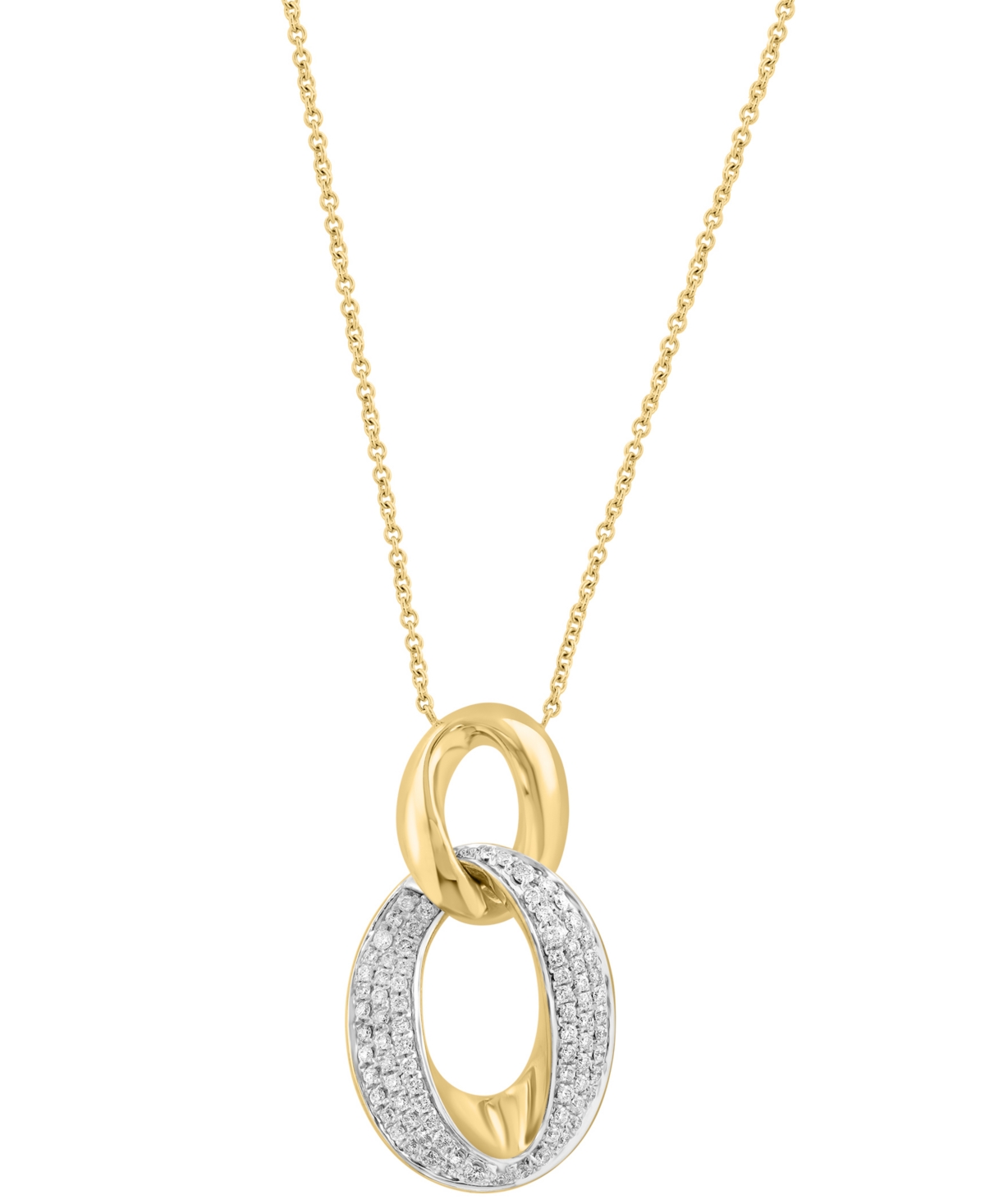 EFFY COLLECTION EFFY DIAMOND INTERLOCKING LOOP PENDANT NECKLACE (1/2 CT. T.W.) IN 14K GOLD, 17" + 1" EXTENDER 
