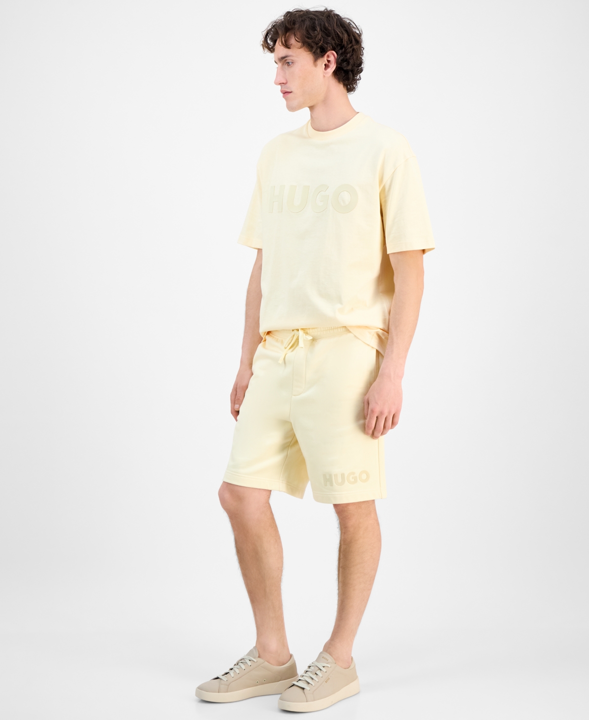 Hugo Boss Mens Dinkee Logo Graphic Cotton T Shirt Dinkoe Cotton Shorts