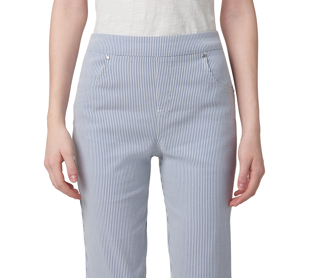 Hue Women's Spring Stripe Pedal Pusher Pants In Blue