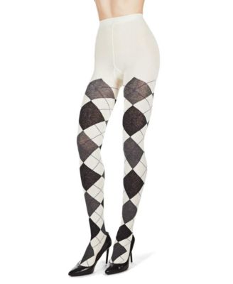 Women's Textured Argyle Patterned Sweater Tights