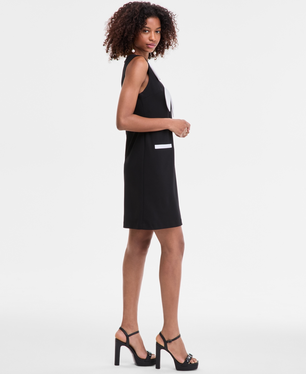 Karl Lagerfeld Women's Bow-front Scuba-crepe Sheath Dress In Multi