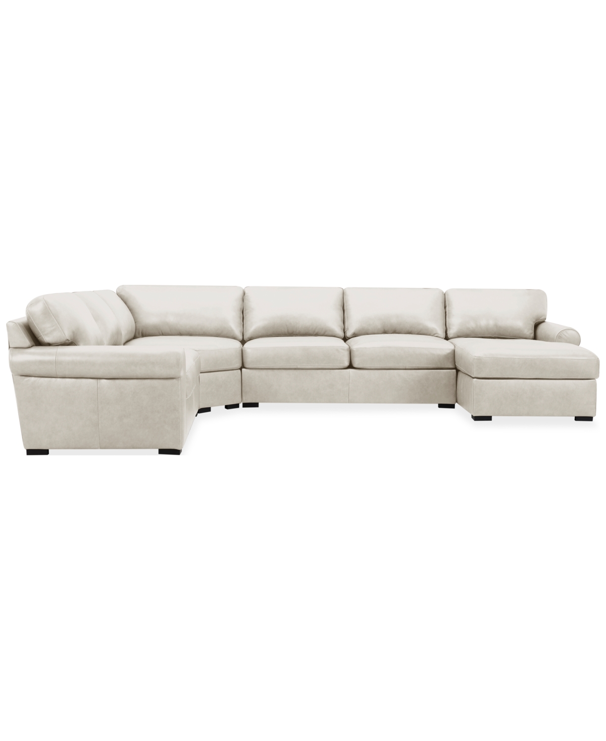 Macy's Radley Roll Arm 152" 5-pc. Leather Wedge Corner Chaise Sectional, Exclusively At
