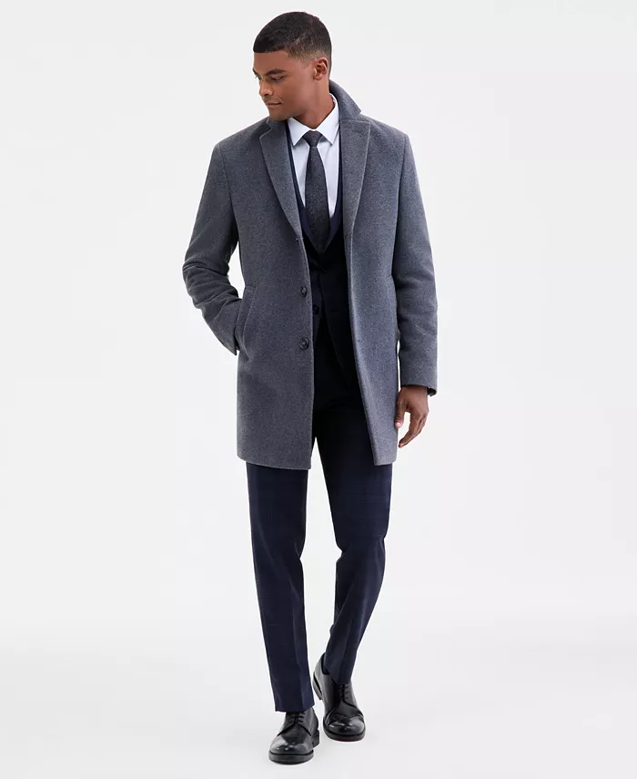 Men's Prosper Wool-Blend Slim Fit Overcoat