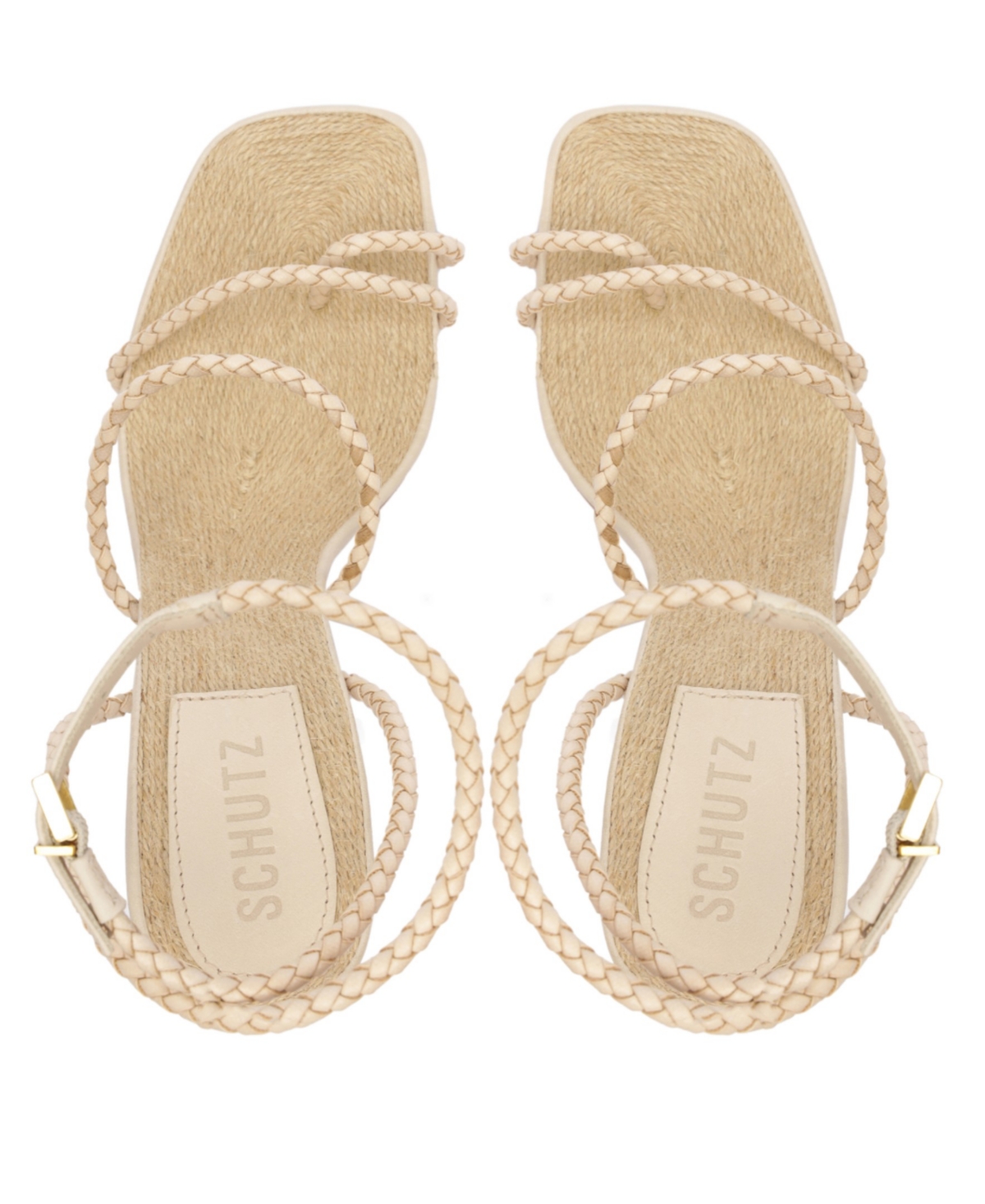 Schutz Kaya Braided Leather Stiletto Sandals In Off White