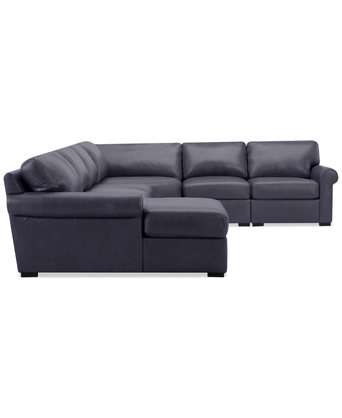 Macy's Radley Roll Arm 152" 5-pc. Leather Wedge Corner Chaise Sectional, Exclusively At
