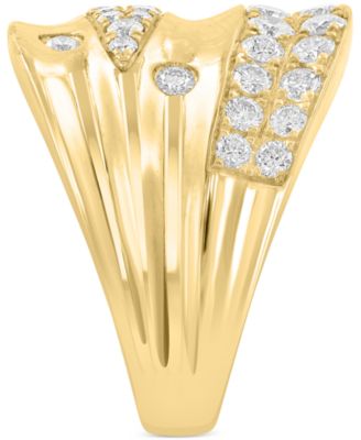 EFFY&reg; Diamond Multirow Wide Statement Ring (1-1/20 ct. t.w.) in 14k Gold