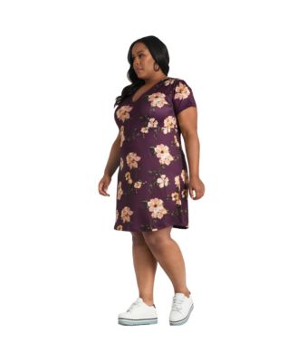 Plus Size Floral Skater Mini Dress