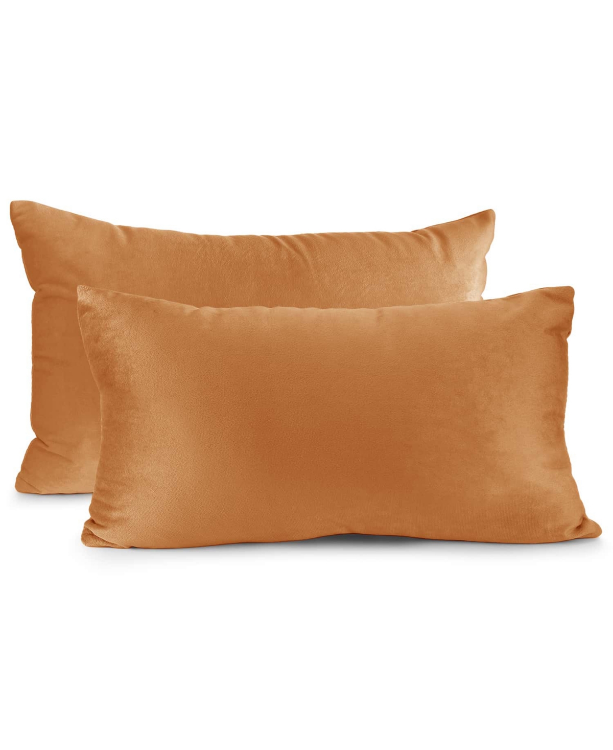 Nestl Elegant 2-pack Velvet Decorative Throw Pillows With Removeable Covers, 12" X 20" In Rust