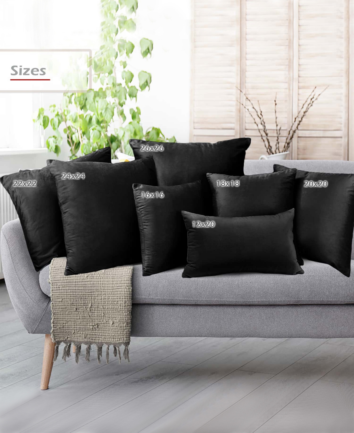 Nestl Elegant Velvet Removeable Cover 2-pack Decorative Pillows, 18" X 18" In Black