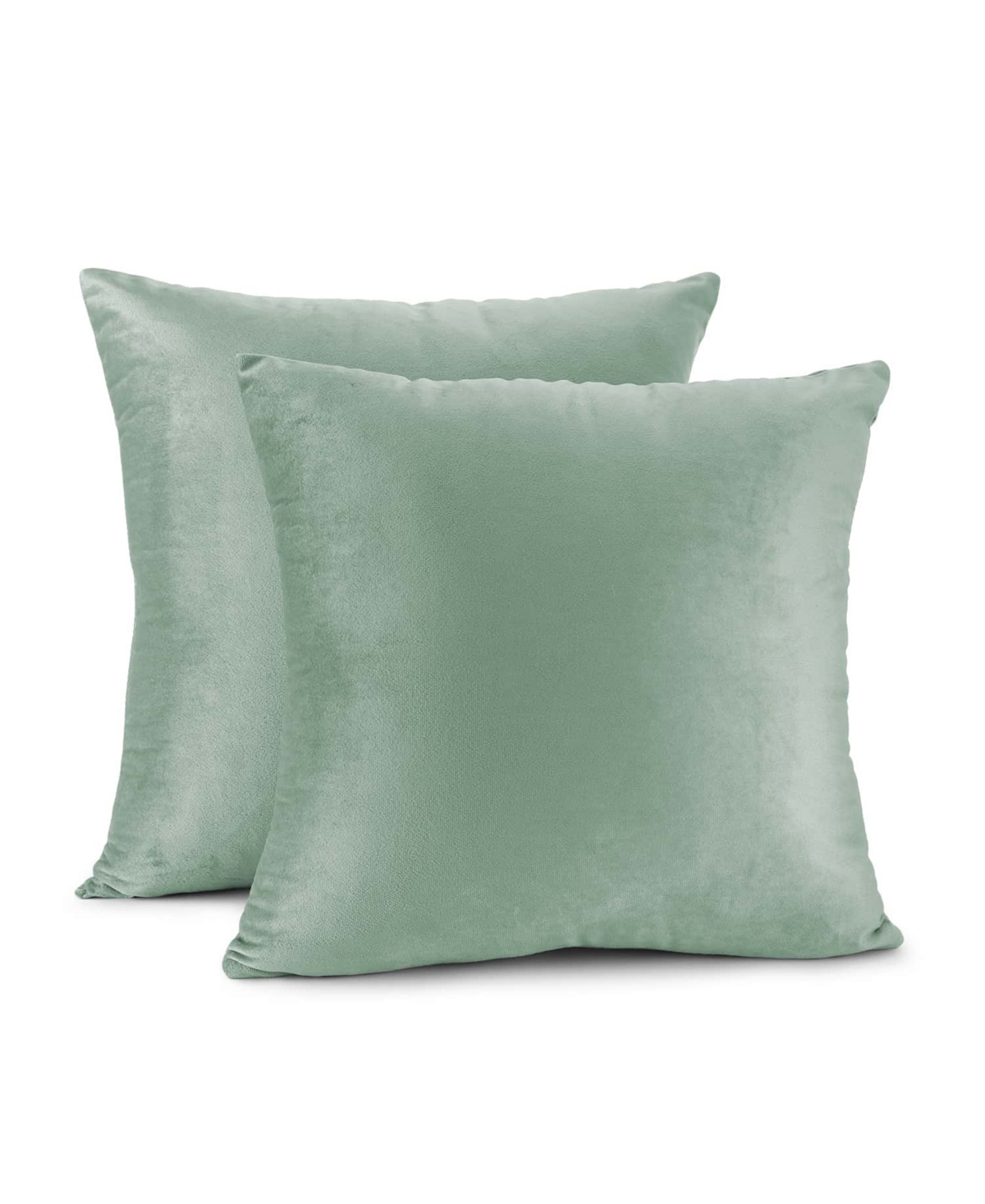 Nestl Elegant 2-pack Velvet Decorative Throw Pillows With Removeable Covers, 18" X 18" In Sage Green