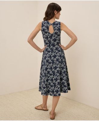 Women's Organic Cotton Fit & Flare Keyhole Back Dress